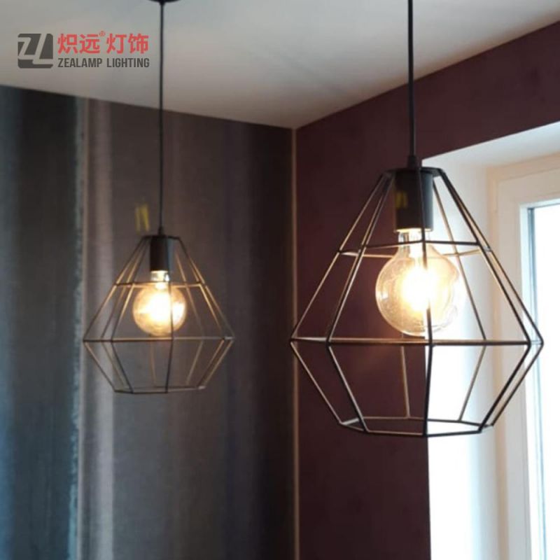 Modern Simple Lighting Coffee Shop Art Decor Suspension Iron Pendant Lamp