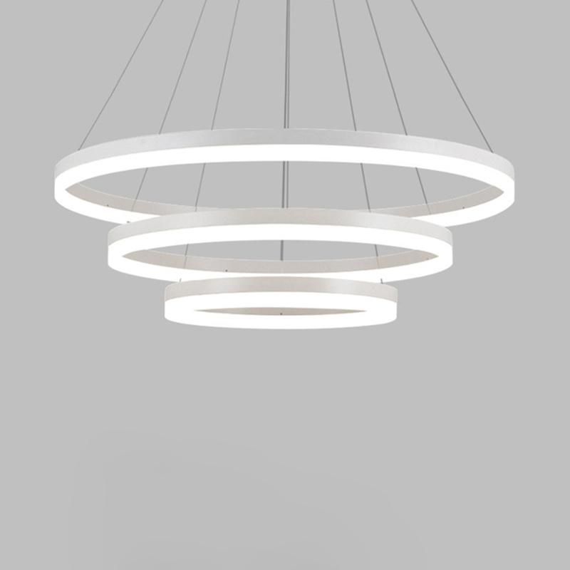 Modern Acrylic Pendant Lam Kitchen Olaug Modern Large Single Circle Ring Ceiling Light (WH-AP-355)