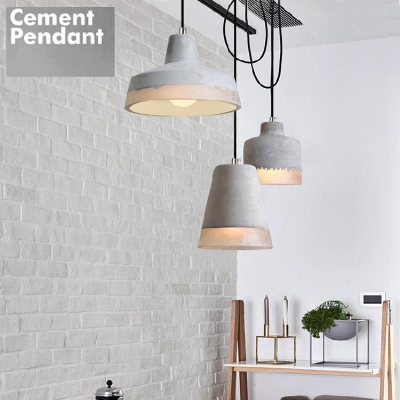 Industrial Pendant Light Dining Room Bar Parlor Loft Deco E27 Natanael Modern Cone Cement Pendant Light (WH-AP-337)