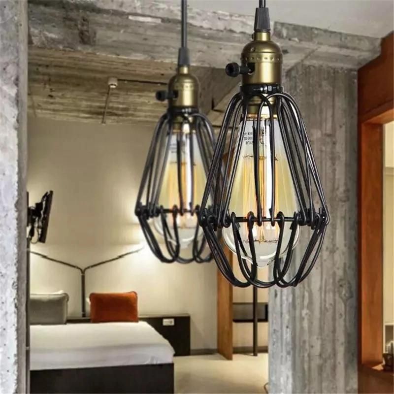 Bar Restaurant Decorative Lamp Simple Cage Shade Pendant Light E27 Light Holder