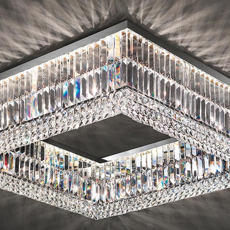 Modern Living Room Foyer Sitting Room Chandeliers Round Chrome Sliver Ceiling Lights (WH-CA-57)
