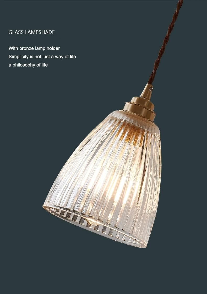Nordic Glass Light Luxury Chandelier All Copper Bedside Dining Room Living Room Lamp