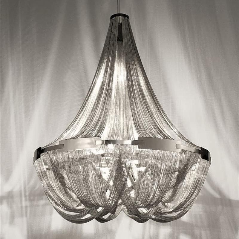 2022 Gold Aluminum Pendant Luxury Hotel Lamps Murano Chain Chandelier Lamp