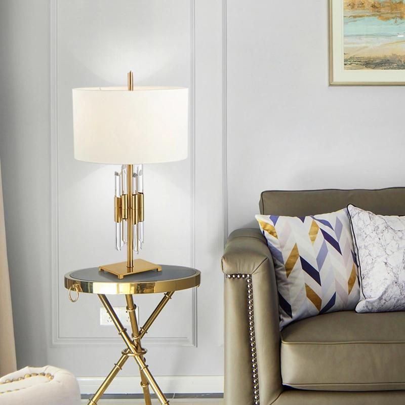 White Shade Modern Table Lamp Nightstand Lamp Living Room Light