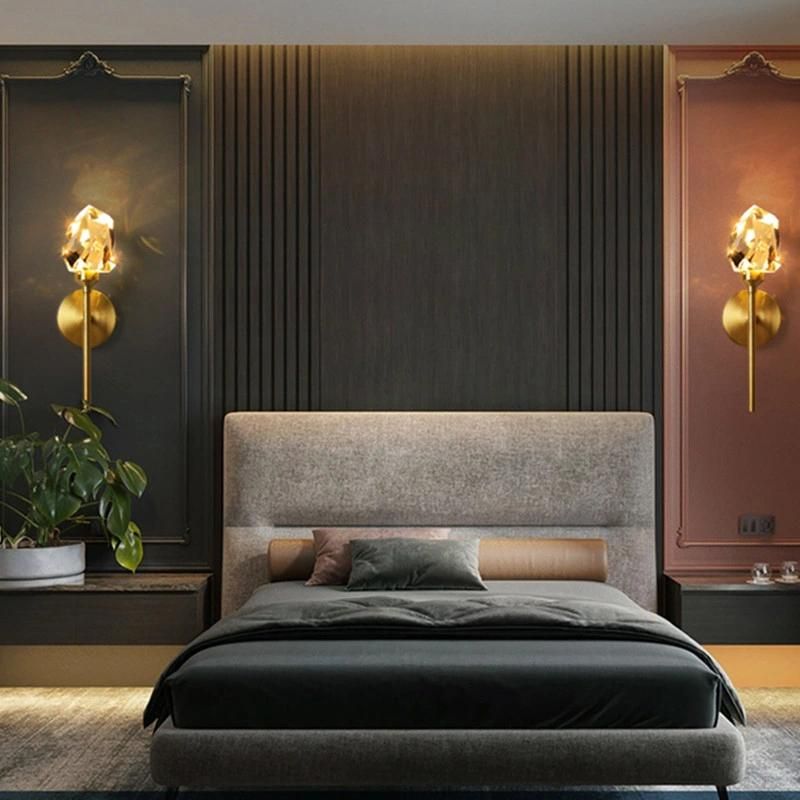 LED Crystal Wall Light All Copper Nordic for Bedroom Living Room Gold Wall Sconce (WH-OR-100)