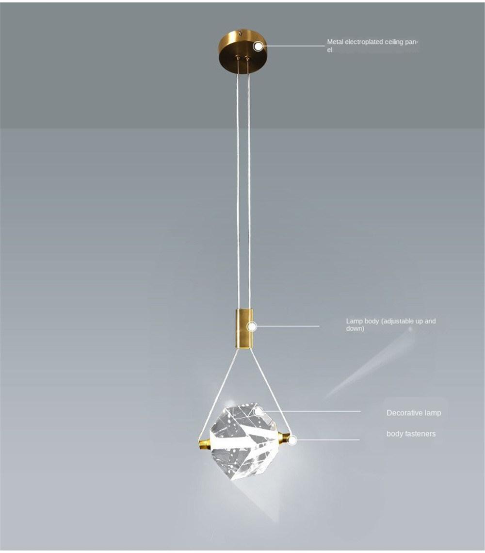 Modern Crystal LED Stairs Small Hanglamp Pendant Lights for Living Room Home Bendroom Dining Room