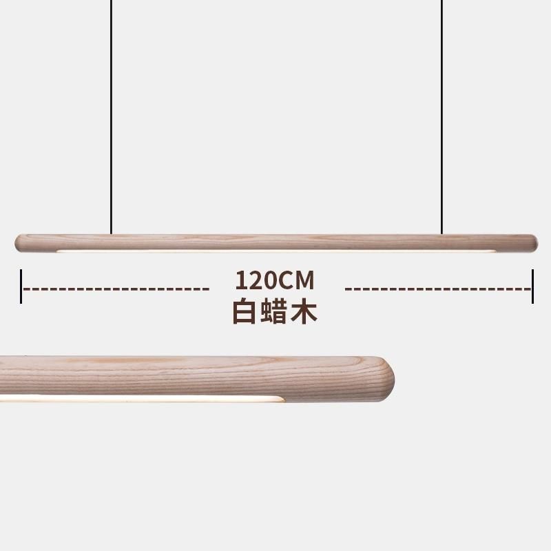 Designer Nordic Restaurant Bar Wood Pendant Lights Black Walnut Minimalist Long Strip LED Hanglamp Home Decor Dining Room Lights