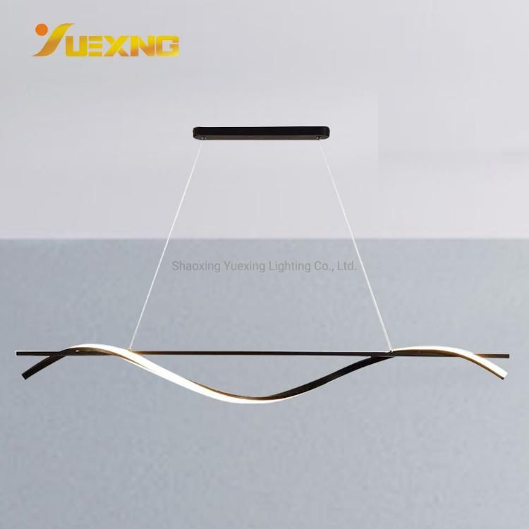 New Design Simple Style Simple Art Strip Industrial Hanging Custom Design Pendant Lamp for Home Hotel Restaurant