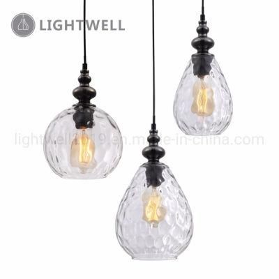 Indoor Water Wave Glass pendant Lamp Copper Smoke Clear hanging Lighting for Drink Shop