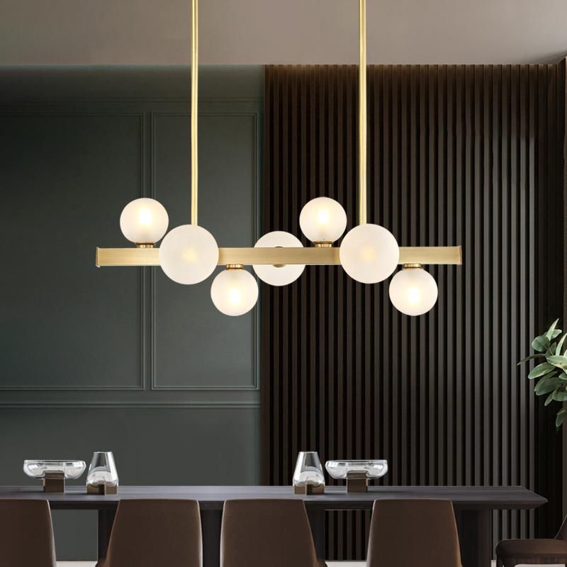 Long Living Room Lamp Full Copper Dining Room Pendant Lamp