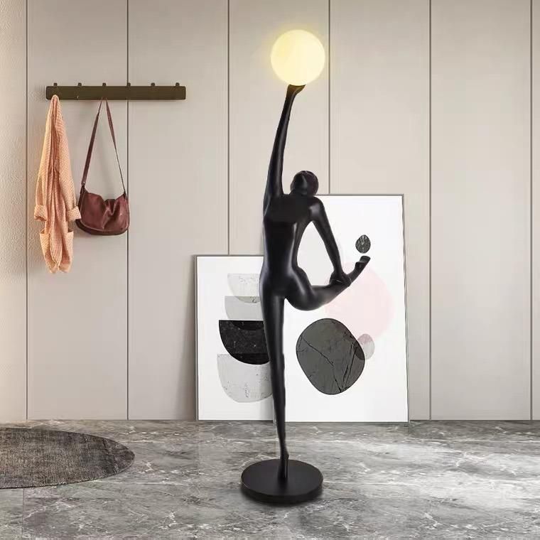 Nordic Luxury Floor Lamp Living Room Sofa Lamp Art Hotel Lobby Office Ballet Girl Standing Lamp