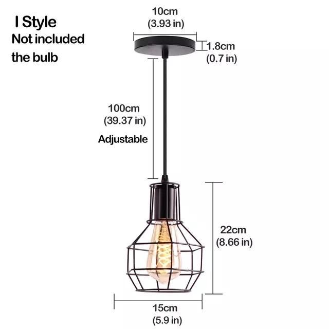 Nordic Pendant Lights Modern Industrial Vintage Iron Art Cage Hanging Ceiling Lamp E26 E27 LED Bulb Holder