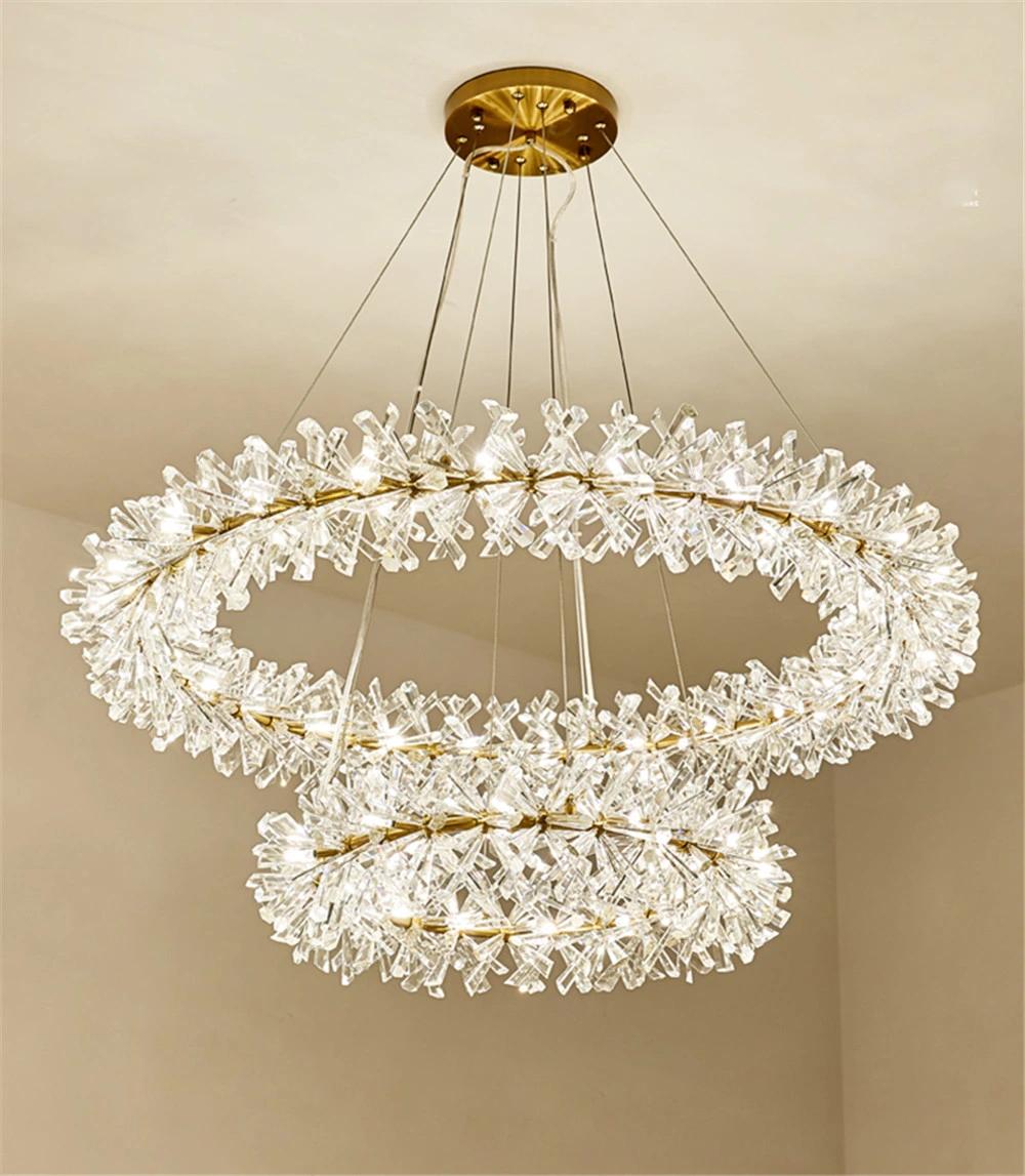 G4 220V/110V Flower Crystal Chandelier for Home Decoration