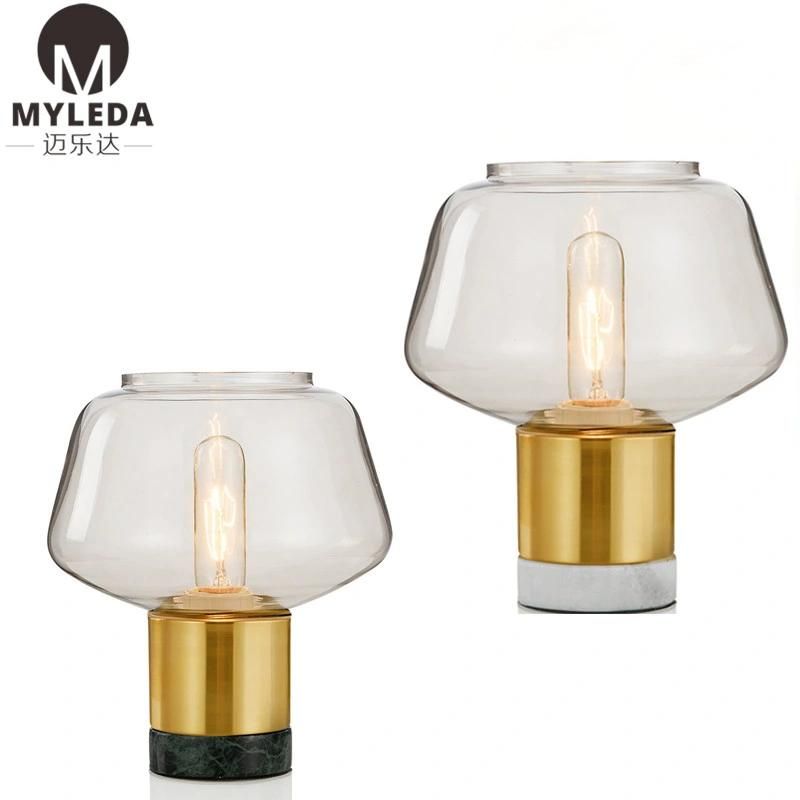 Modern Marble Base Glass Decorative Table Lamp