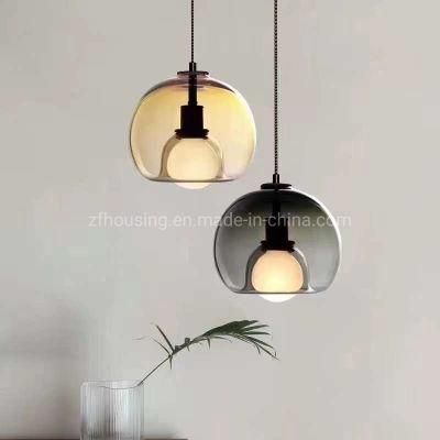 Indoor Coffee Color E27 LED Ball Glass Hanging Lamp Pendant Lighting for Dining Room Zf-Cl-084