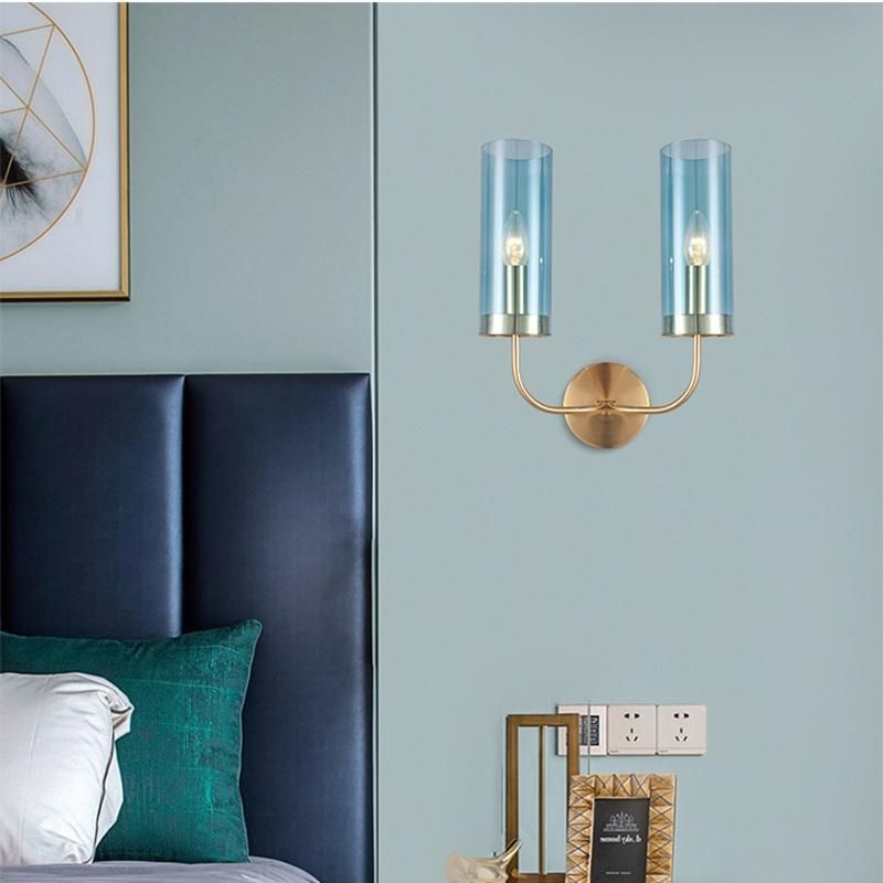 Modern LED Wall Lamp Gold Glass Wall Lamps for Living Room Bedroom Bedside E14 Candle Wall Lights (WH-OR-137)