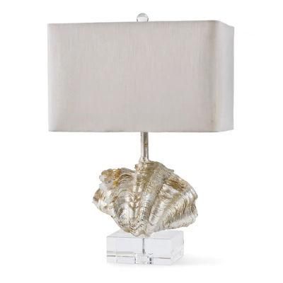 Home Bedroom Bedside Desk Nightstand Crystal Accent Decorative Resin Sea Shell Table Lamp