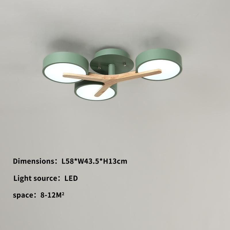 Modern LED Ceiling Lamps for Living Room Bedroom Kitchen Home Surface Mount Nordic Style Wooden Chandelier (WH-WA-22)