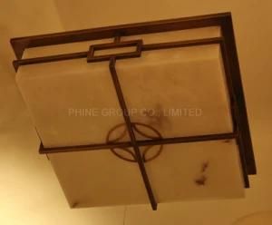Square Ceiling Lamp Made of Marble with Certification