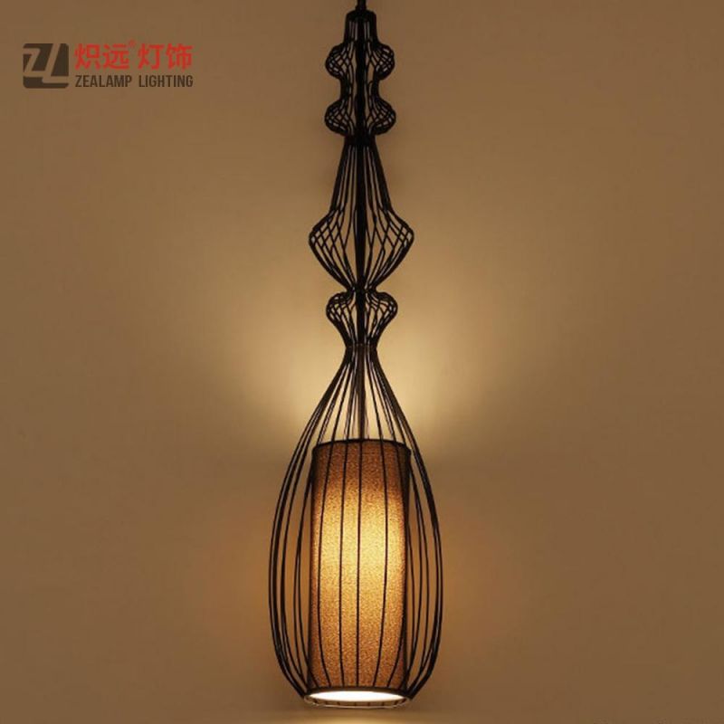 Decorative Office Lighting Black Metal Cage Pendant Lamp for Bar