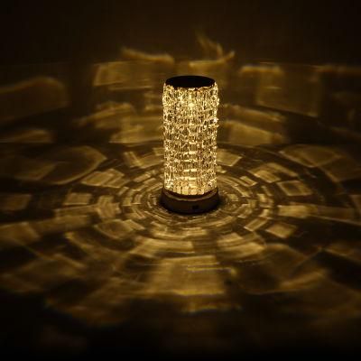 White Light Warm Light Gossip-Shaped Advanced Crystal Table Lamp Romantic Net Red LED Charging Touch Acrylic Crystal Table Lamp