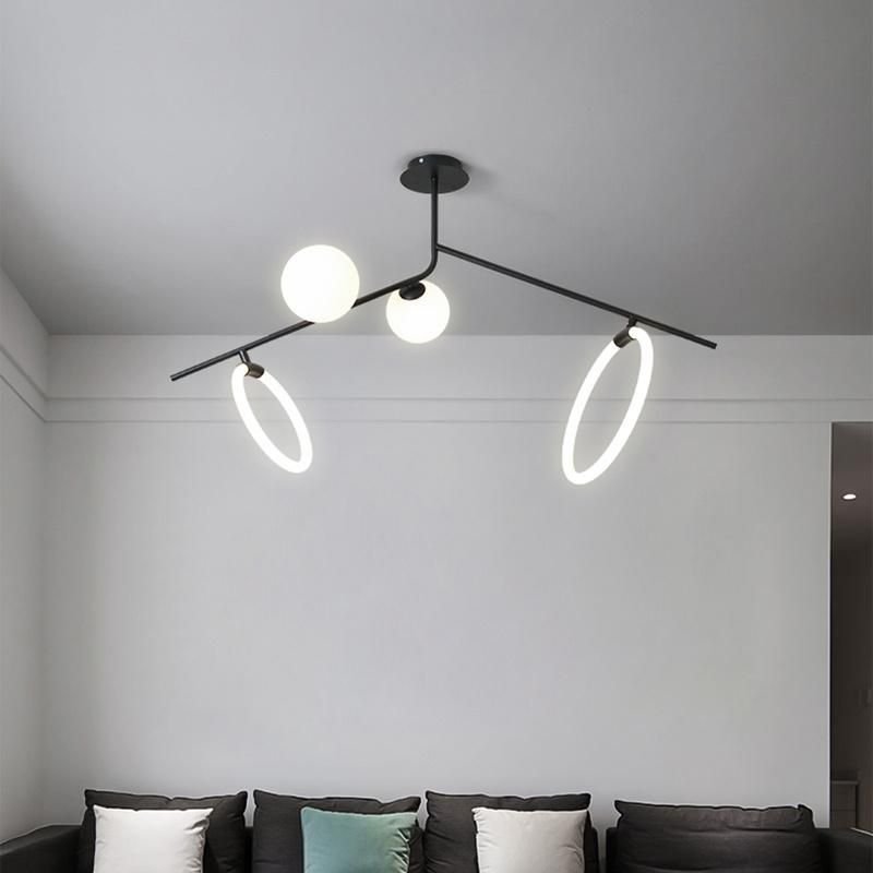 Nordic Living Room Ceiling Light Creative Bedroom Wrought Iron Room Light