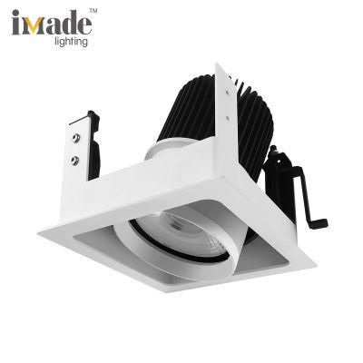 18W Single Head Flicker Free Driver Black White Indoor LED Adjustable Recessed Downlight