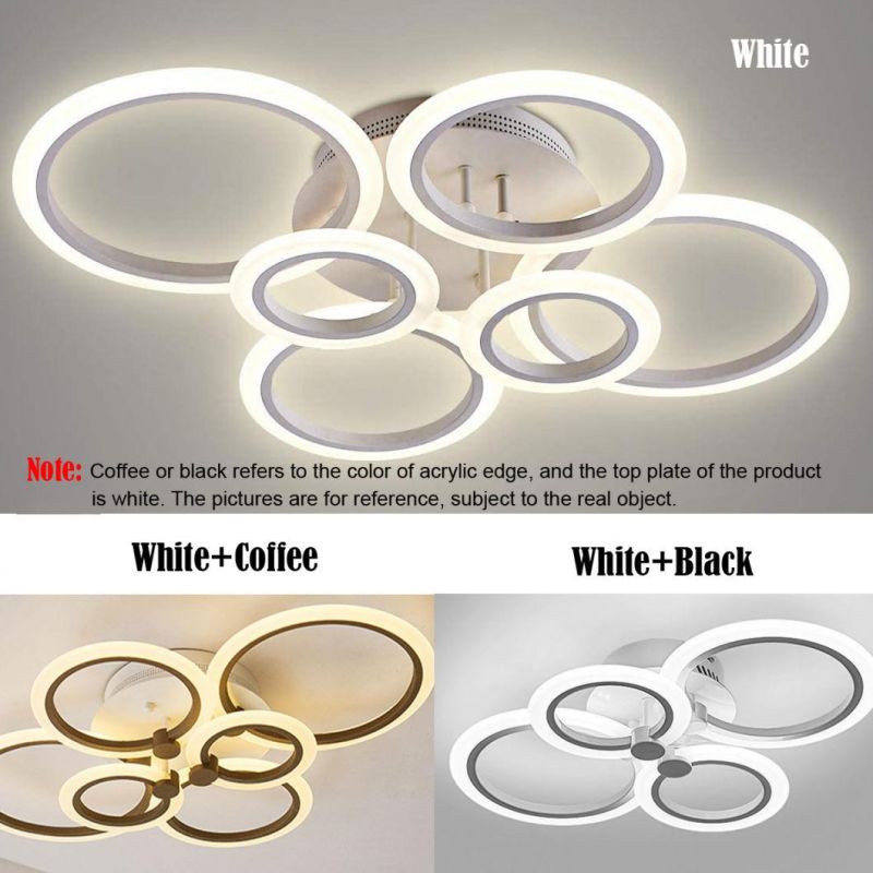 Modern Interior Decorative Lamp 6 Head Ring Recessed Dimmable LED Ceiling Light