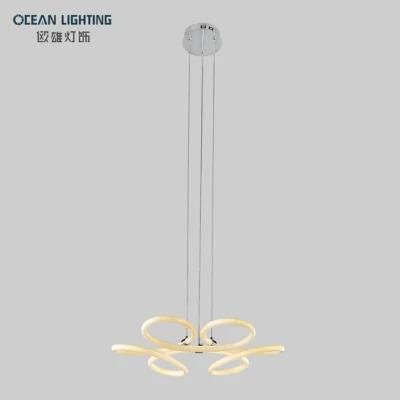 Modern Simple PVC Iron Tube Curved 40W LED Chandelier Lamp