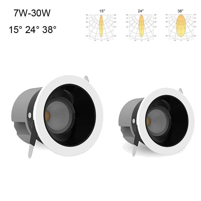 7W Embedded LED Spotlight COB Deep Anti-Glare Wall Washer Lamp High-End Hotel Project Villa Spotlight