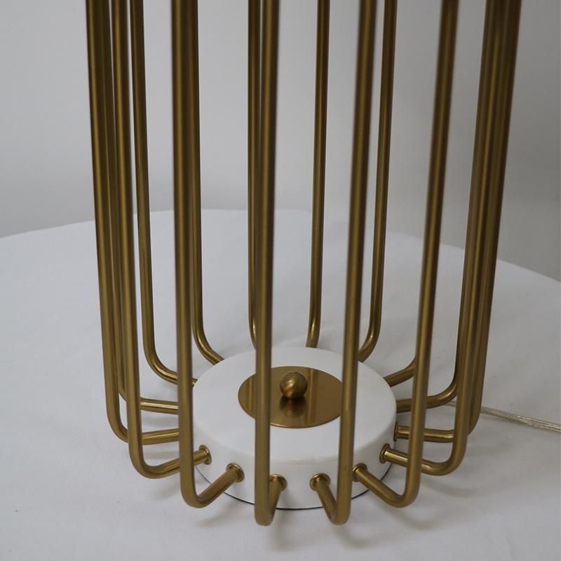 Metal Tube in Satin Brushed Brass Plating Table Lamp