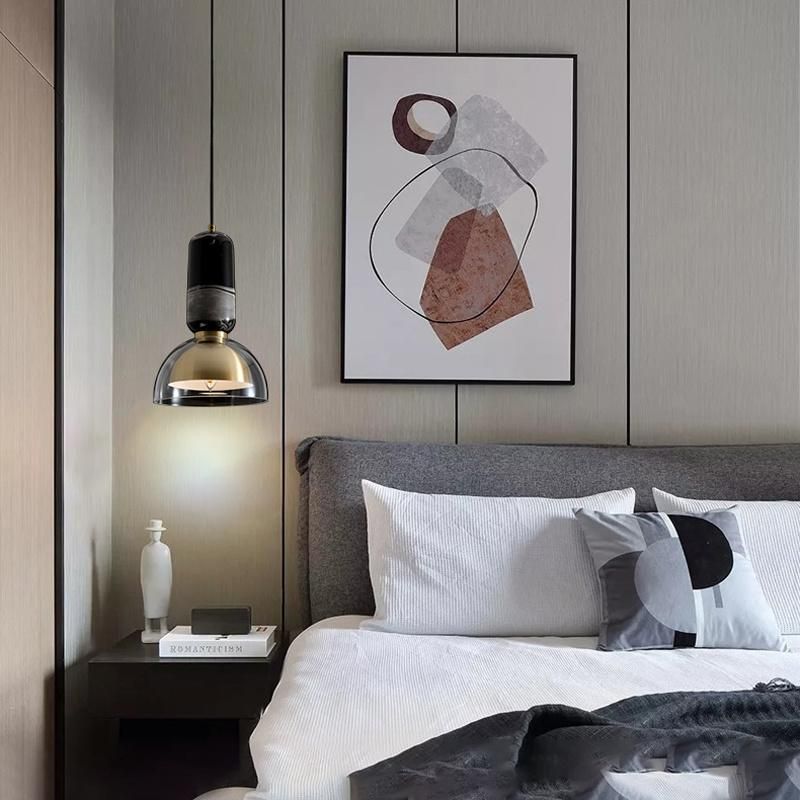 Restaurant Chandelier Modern Light Luxury Natural Marble Glass Home Bedroom Bedside Lamp