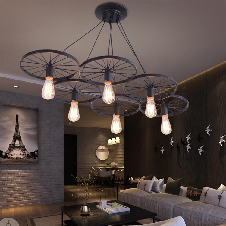 Modern Vintage Retro Dining Room Bedroom Decorative Black Shade Black Pendant Lamp Chandelier Light