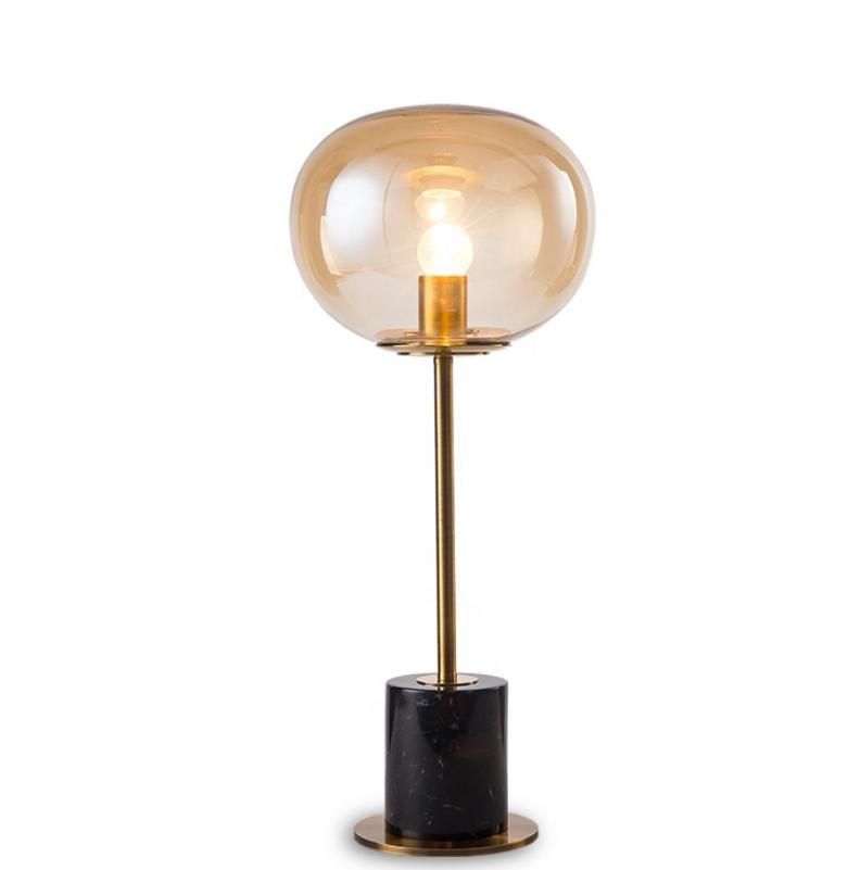 European Design Simple Bedside Night Nordic Home Decor Desk Lighting Modern Home Living Room Bedroom Study Brass Marble Base Luxury Table Desk Lamp