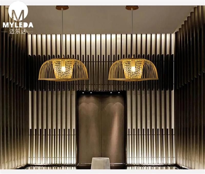 Wood Custom Made Hanging Lamp Hotel Project Chandelier