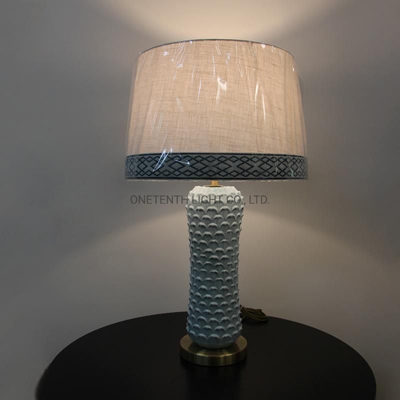 White Gourd White Acrylic Fabric Shade and Ceramic Lamp Body Table Lamp.