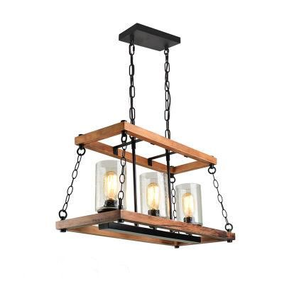 Indoor Lighting Vintage Iron Black 3 Light Chandelier Pendant Lamp European Antique Rope Lamp