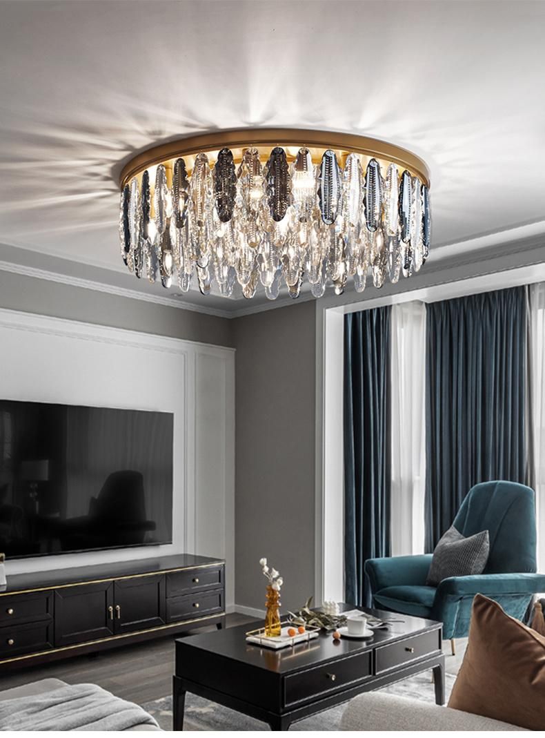 Modern Gold Ceiling Chandelier for Bedroom Round Hanging Lamp Kitchen Fixtures (WH-CA-69)