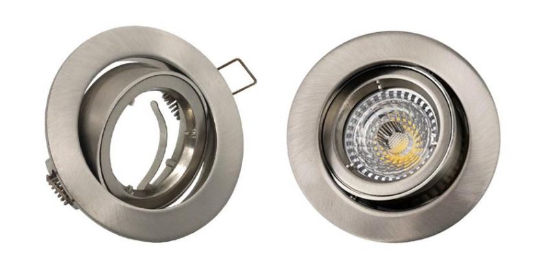 Die Cast Aluminum GU10 MR16 Round Tilt Recessed LED Downlight Frame (LT1300)