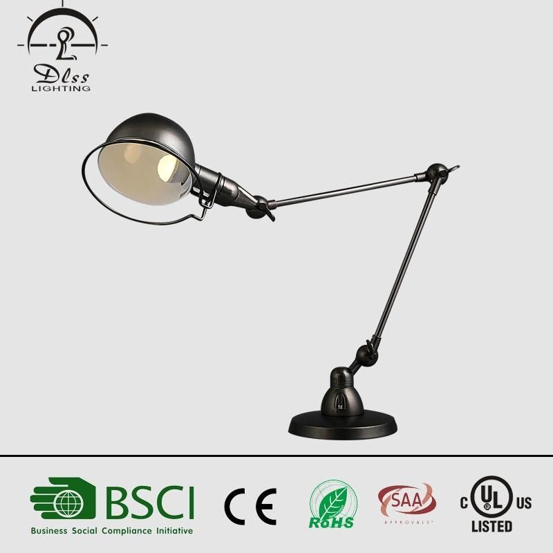 Living Room Metal Project Black Desk Table Lamp for Lighting
