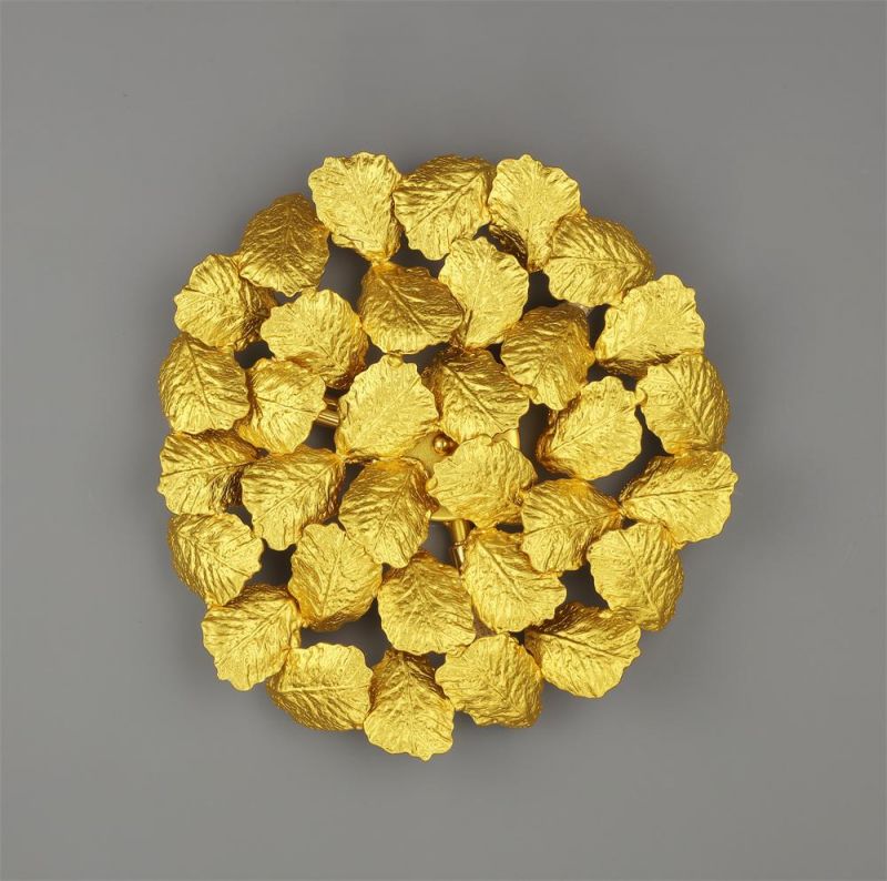 2022 Hot Sale Manufacturer Gold Maple Leaf Wall Lamp