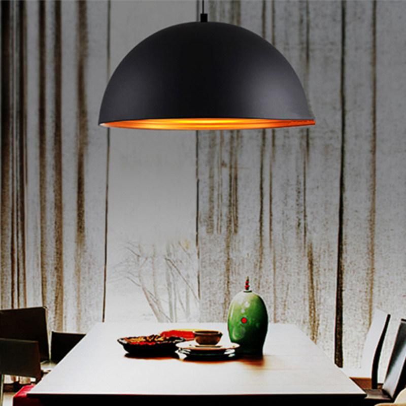 Modern Gold Pendant Lights Metal Living Room LED Leonhard Classic Inner-Ridged Dome Pendant Light (WH-AP-327)