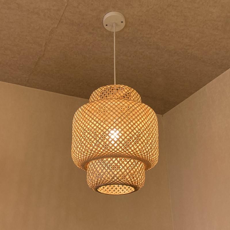 Bamboo Hand Woven Bamboo Art Chandelier Dining Rroom Bamboo Lantern Chandelier (WH-WP-35)