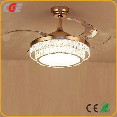 Modern Living Room Ceiling Fan Blades Transparent Lamp Modern European Restaurant Fan with Light