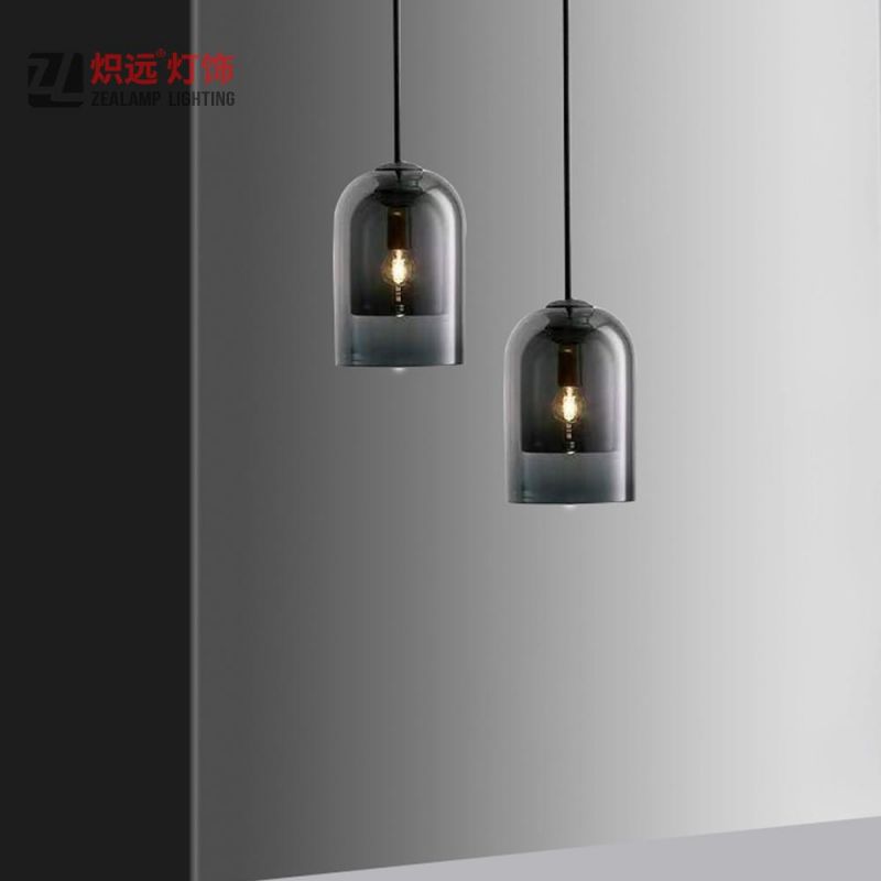 Modern Decorative Front Desk Smoky Glass Pendant Lighting for Bar