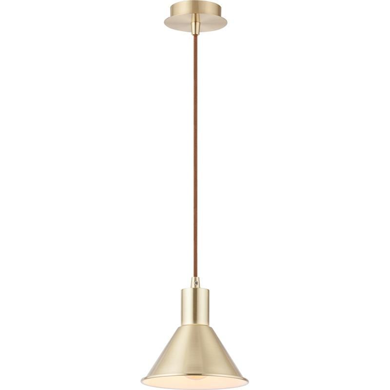 Industrial Nordic Fixture Vintage Hanging E27 Base Retro Pendant Lighting Hanging Ceiling Lamp for Kitchen Island Farmhouse Living Room Dining Room (Matt Brass)