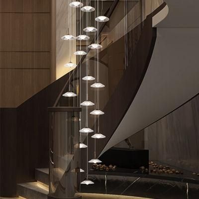 Staircase Long Crystal Chandelier Hotel Restaurant Bedroom Living Room Chandelier
