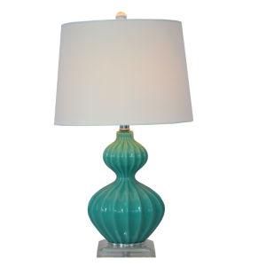 UL Cyan Ceramic Table Lamp for Hotel Decor with E26