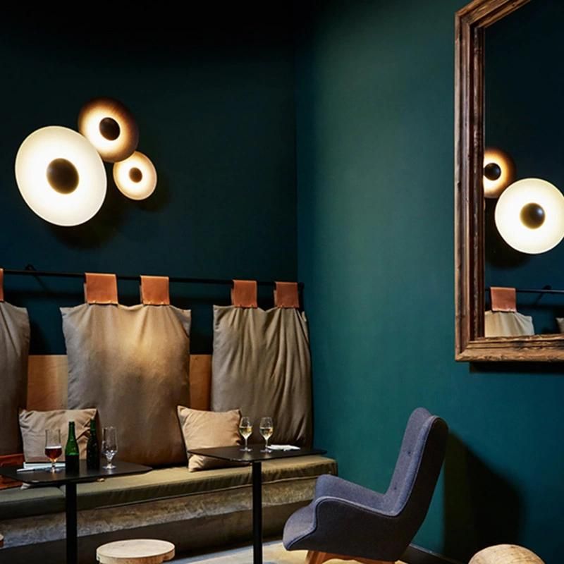 Modern Wood Grain Art Wall Lamp Nordic Round Combination Ginger LED Wall Sconce (WH-OR-205)