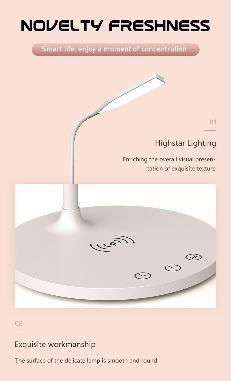 LED Desk Lamp with Wireless Charging